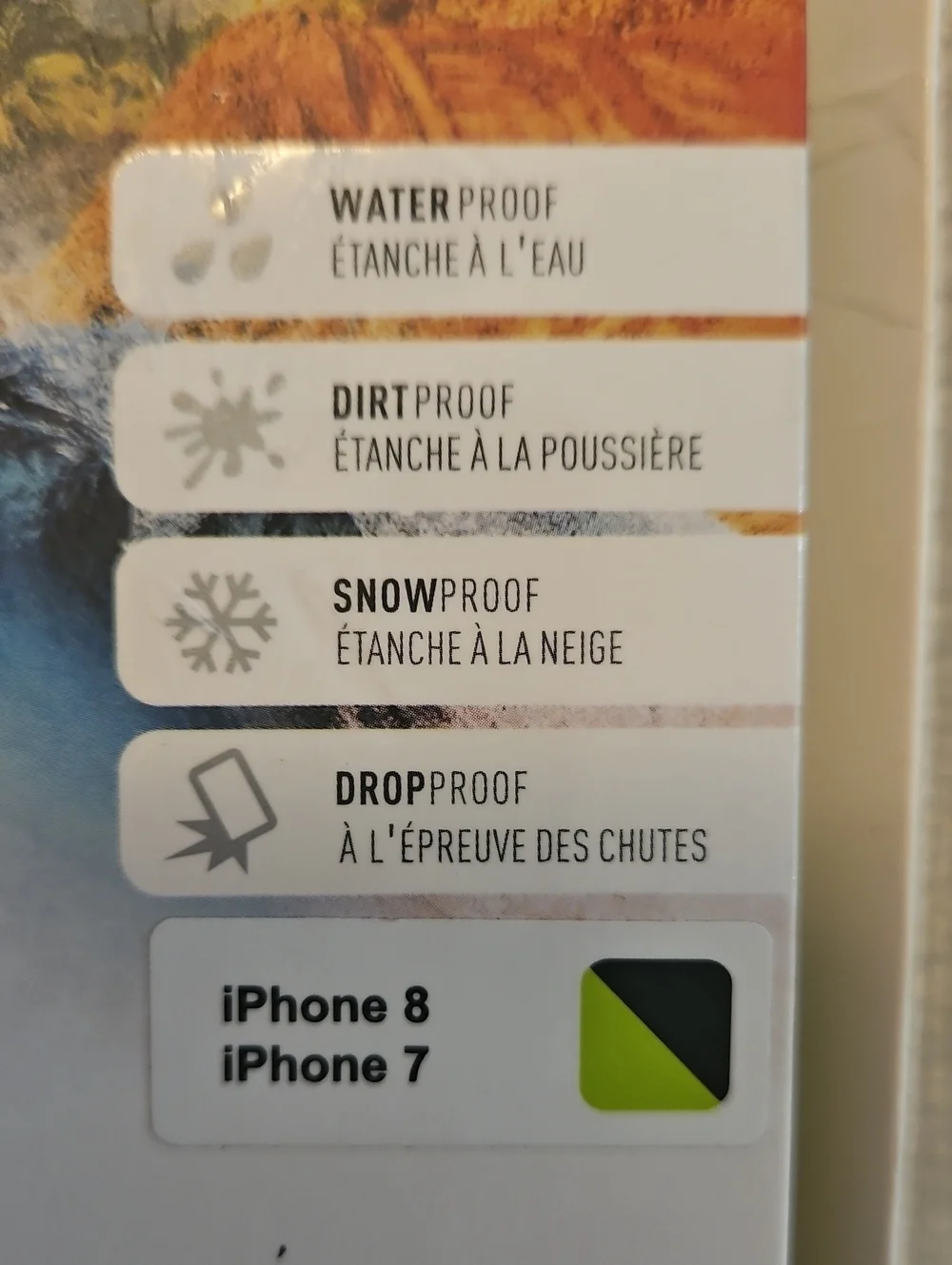LifeProof FRĒ Waterproof Case for iPhone 7 & iPhone 8 Black/Green New in Package